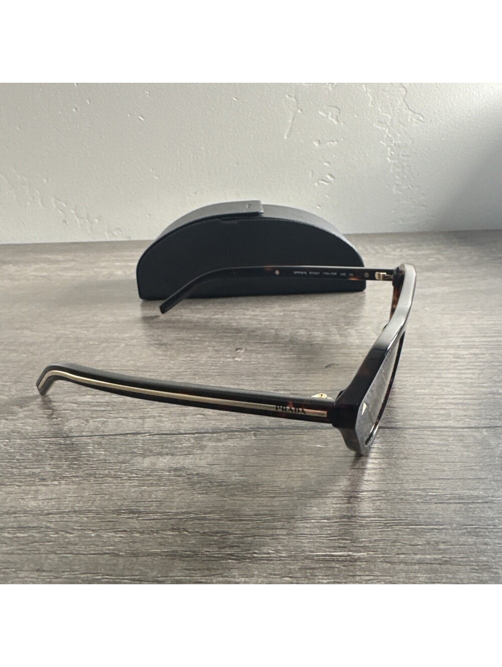 PRADA Sunglasses SPR B15 17N-70R Cat Eye Tortoise Gold 51-21-145 With Case - Picture 2 of 6